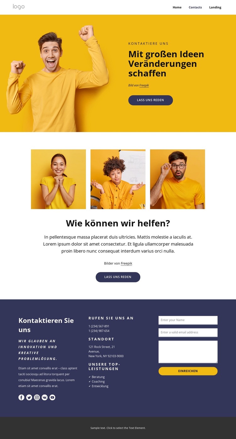 Wir entwickeln riesige Ideen für den Wandel HTML-Vorlage