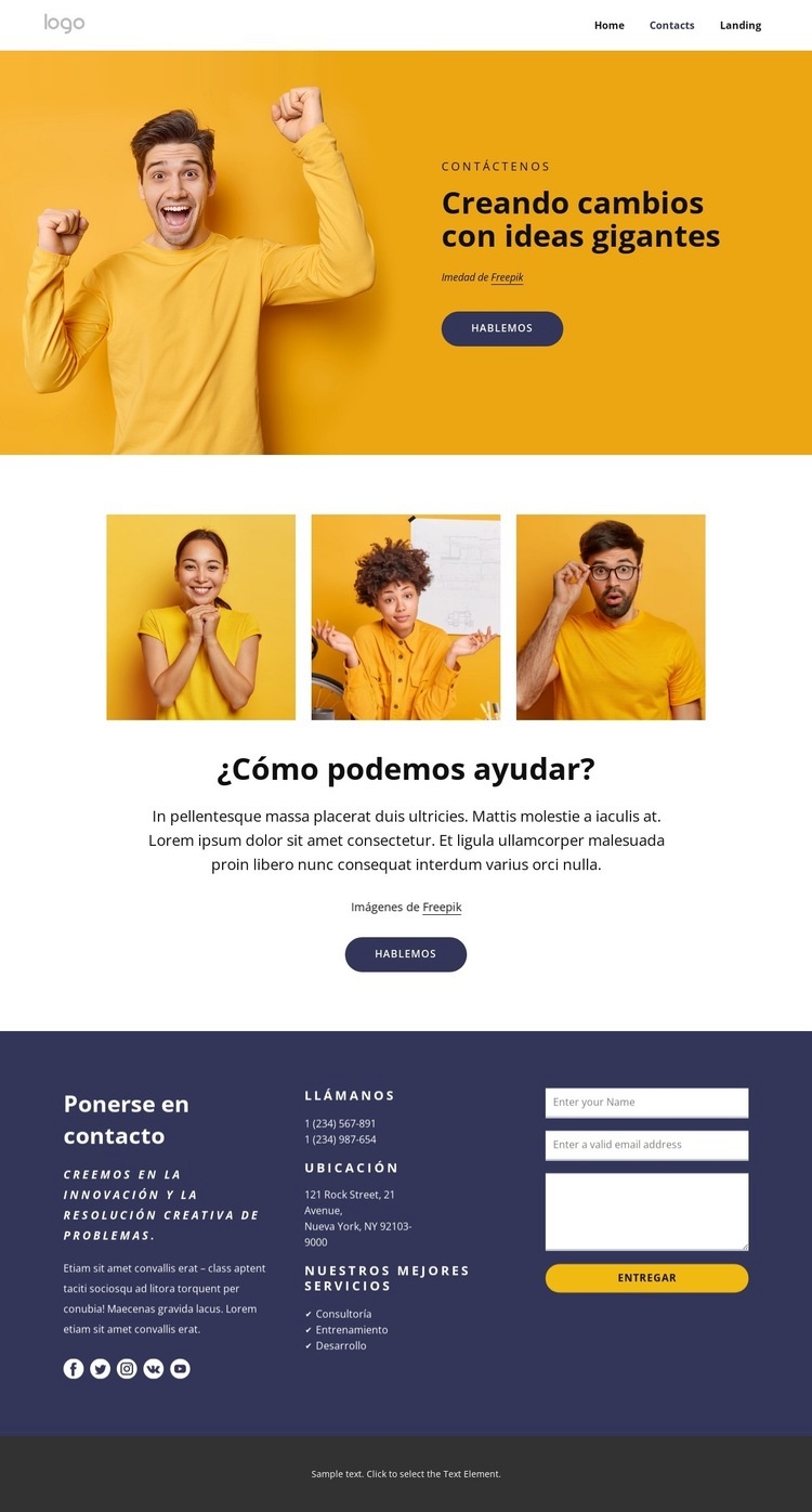 Creando ideas gigantes de cambio Diseño de páginas web