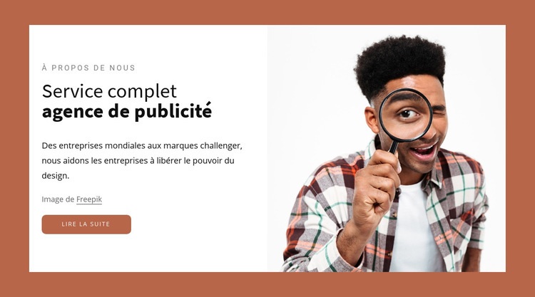 Agence de publicité à service complet Modèle d'une page