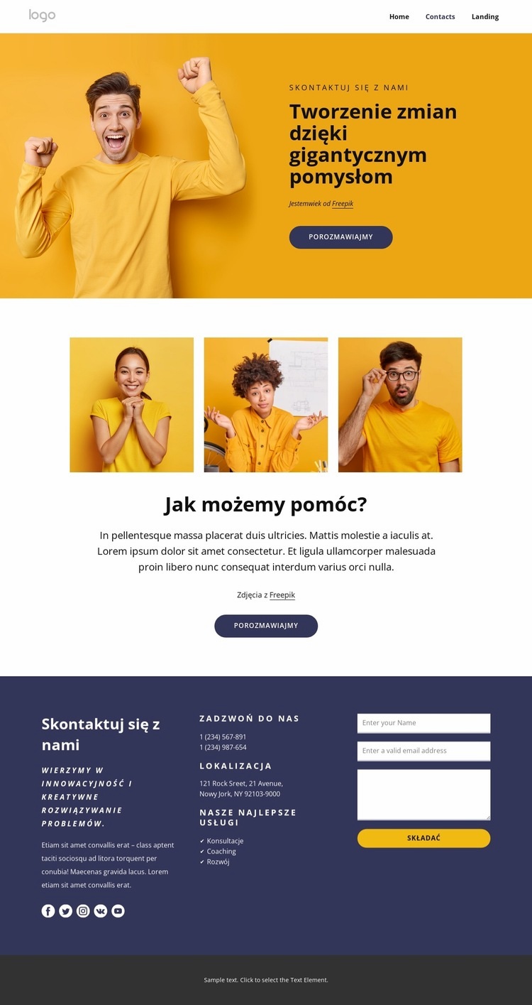 Tworzenie pomysłów na gigantyczne zmiany Szablon HTML5