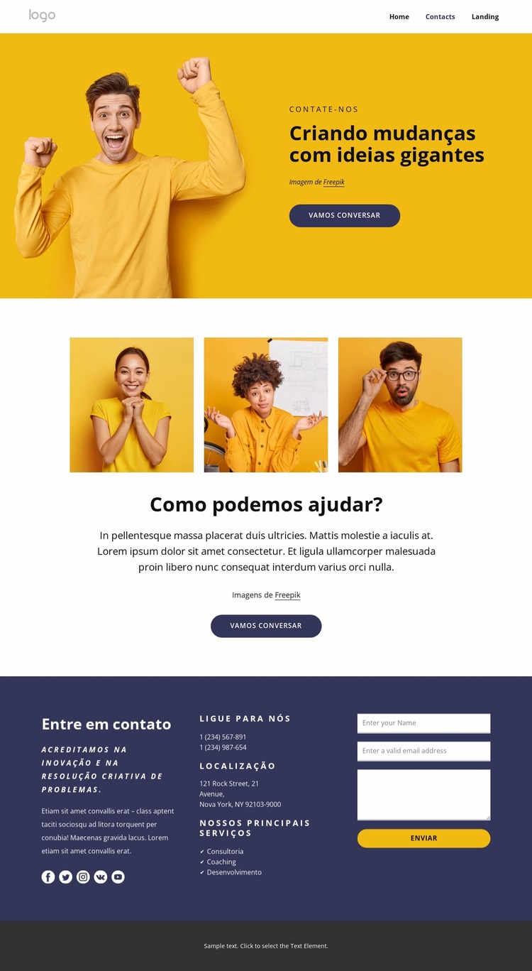 Criando ideias gigantes da mudança Template Joomla