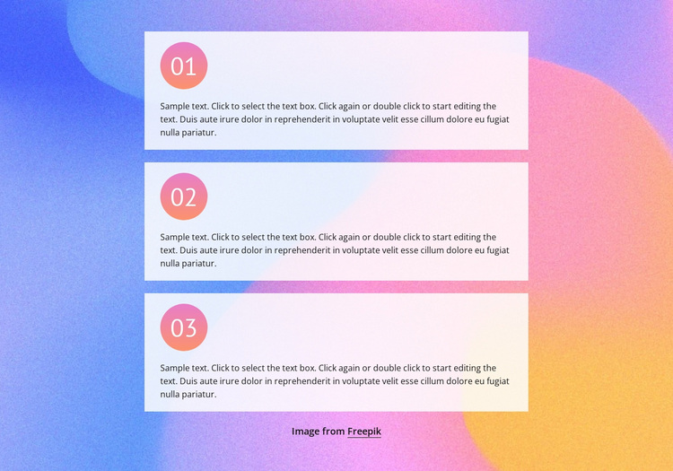 List on gradient background Template