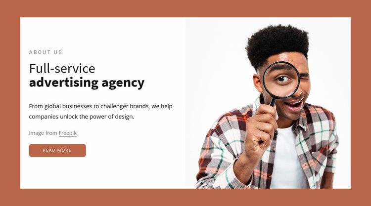 Full-service advertising agency Landing Page