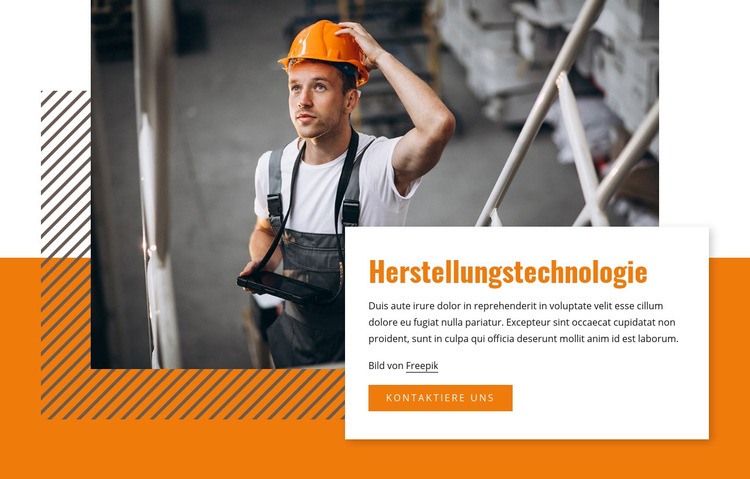 Herstellungstechnologie Website Builder-Vorlagen