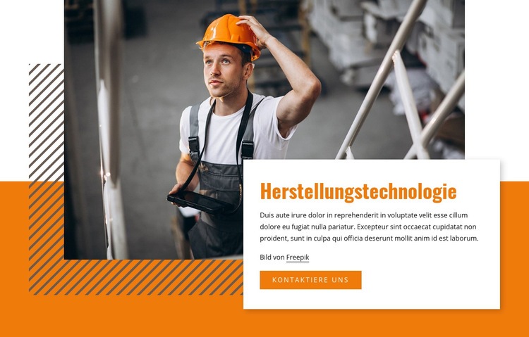 Herstellungstechnologie Landing Page