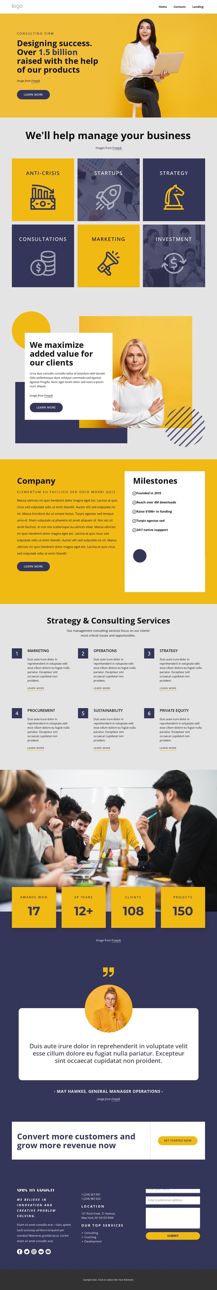 Change the way problems are solved One Page Template