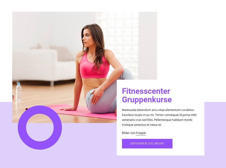 Gruppenkurse im Fitnesscenter HTML Website Builder