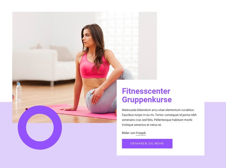 Gruppenkurse im Fitnesscenter Website design
