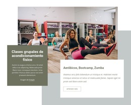 Aerobic, Bootcamp Y Zumba - Plantilla De Diseño De Sitio Web