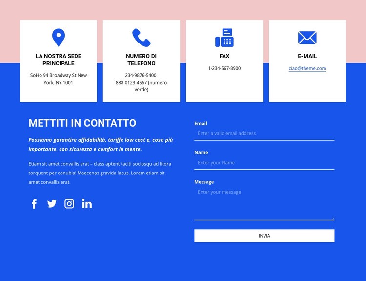 Mettiti in contatto con le icone Costruttore di siti web HTML