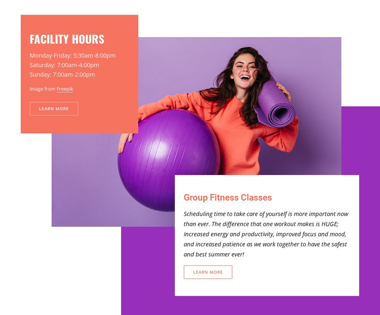 Aquatic and fitness center One Page Template