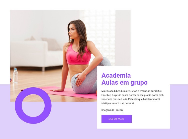 Aulas em grupo na academia Modelos de construtor de sites