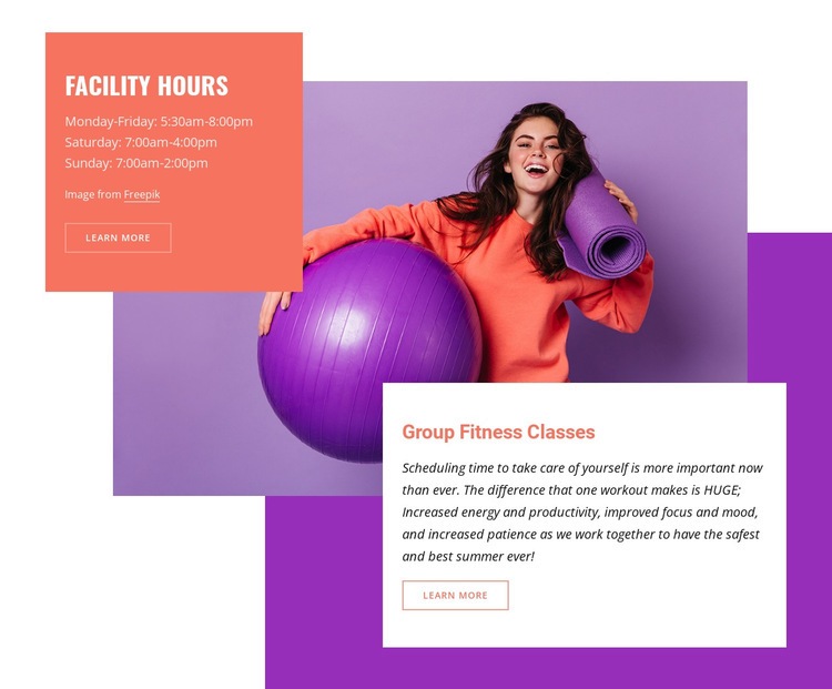 Aquatic and fitness center Web Page Design