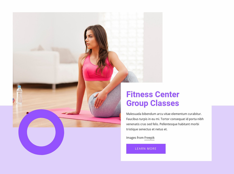 Fitness center group classes Website Design