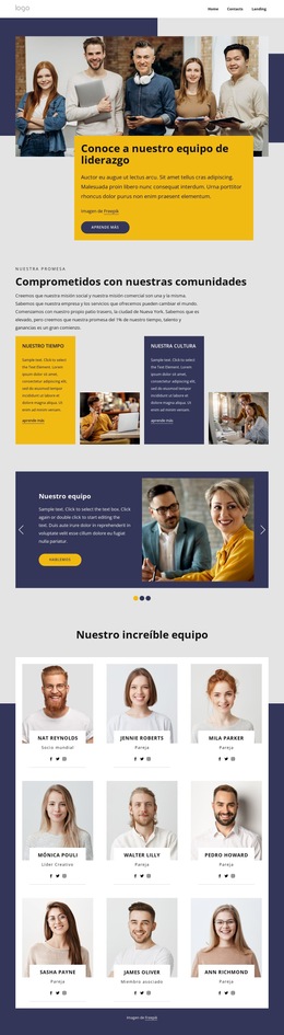 Diseño Del Sitio Web Para Conoce A Nuestro Equipo De Liderazgo