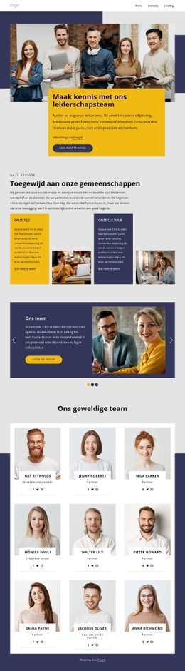 Maak Kennis Met Ons Leiderschapsteam - HTML Site Builder