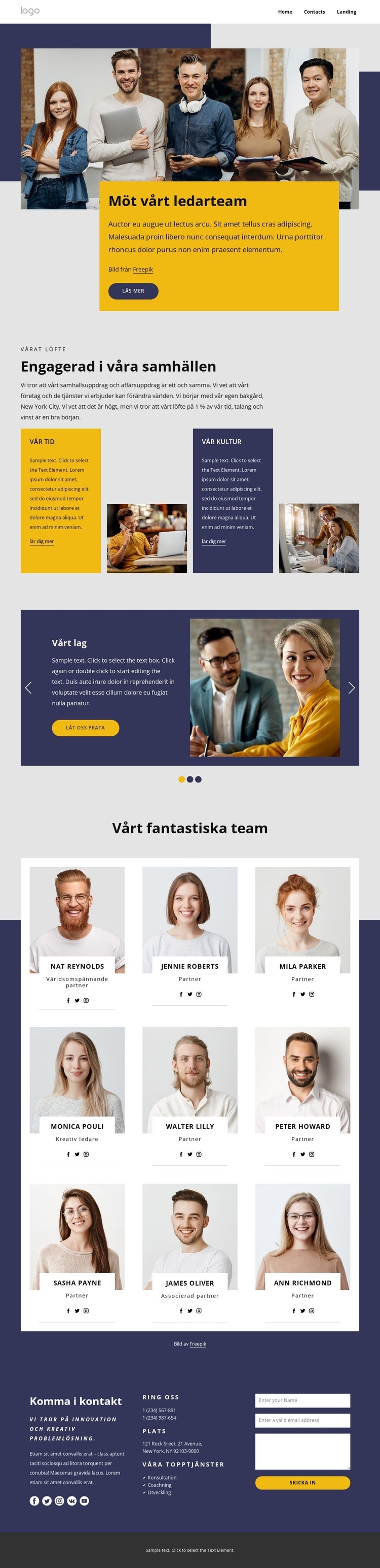 Möt vårt ledarteam HTML-mall