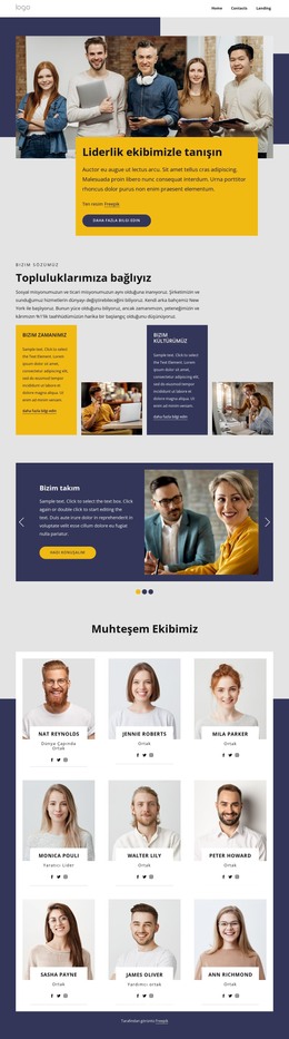 Lider Ekibimizle Tanışın - Duyarlı HTML Şablonu