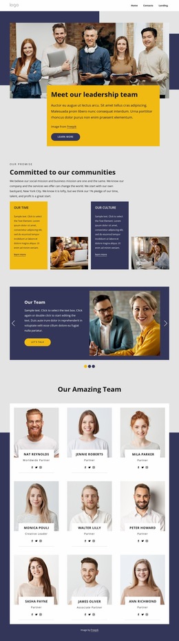 Most Creative Website Builder For Meet Our Leadership Team