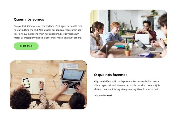 Formação da equipe Landing Page