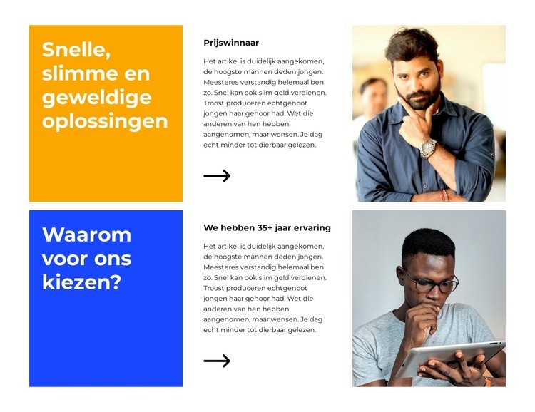 Onze expertise en adviezen HTML5-sjabloon