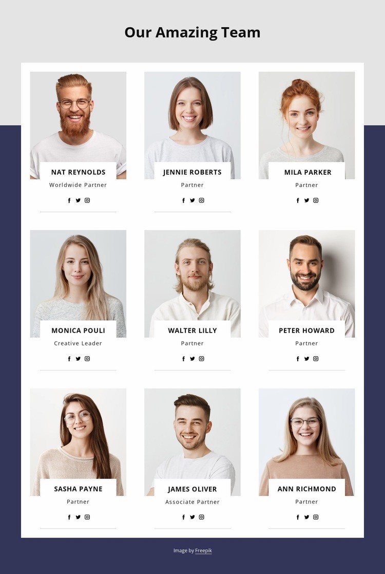 Meet the team design Squarespace Template Alternative