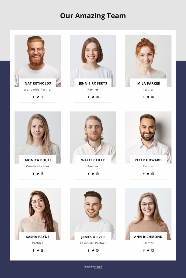 Meet the team design eCommerce Template