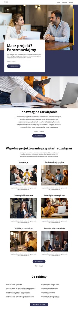 Landing HTML Dla Wspólne Projektowanie Przyszłych Rozwiązań