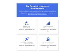 Arbeitsprinzipien Einzelseitige Website
