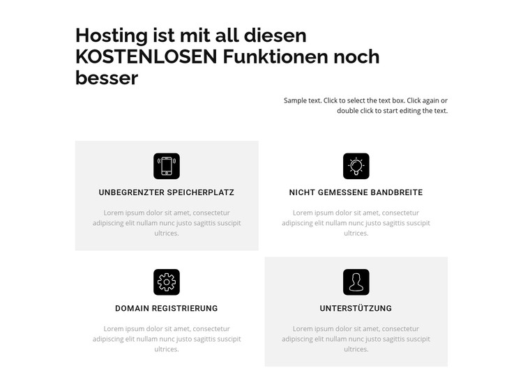 Kostenlose Funktionen CSS-Vorlage