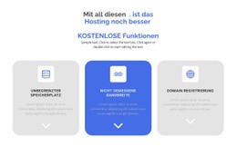Homepage-Abschnitte Für Neue Kostenlose Funktionen