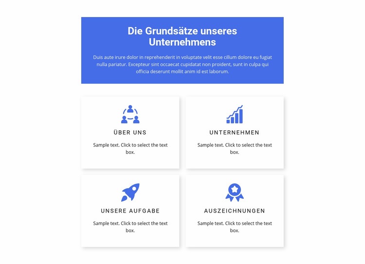 Arbeitsprinzipien Website-Modell