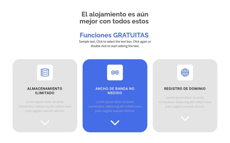 Nuevas funciones gratuitas Maqueta de sitio web