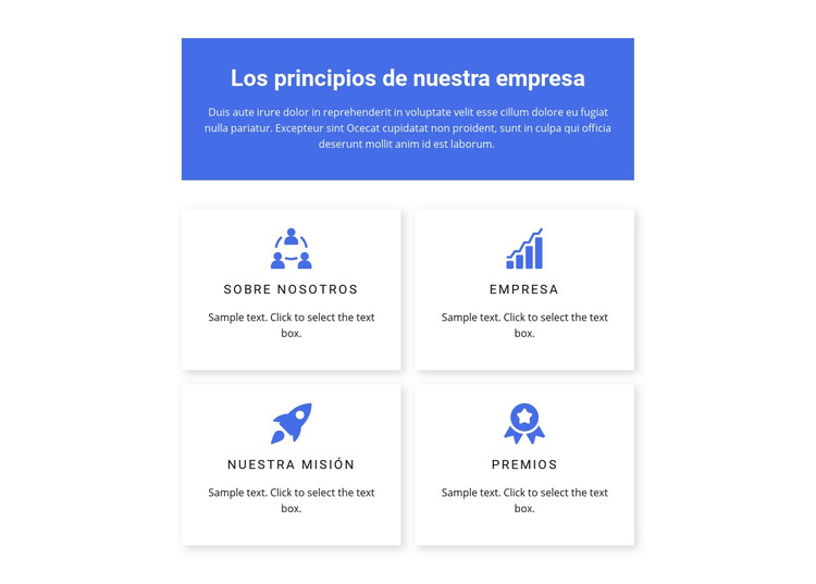 Principios de trabajo Plantilla HTML