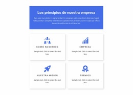 Plantilla De Página De Destino Para Principios De Trabajo