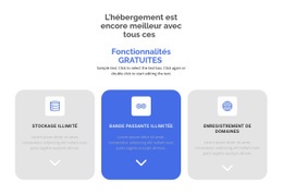 Sections De La Page D'Accueil Pour Nouvelles Fonctionnalités Gratuites