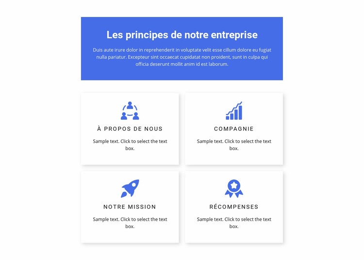 Principes de travail Modèle d'une page