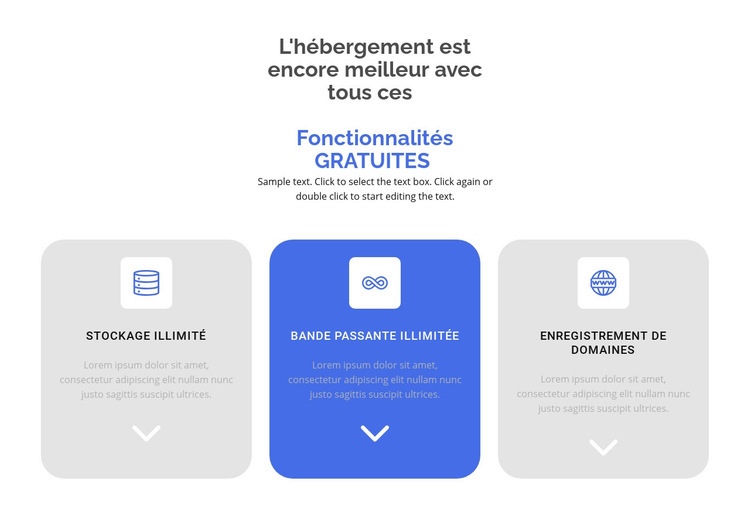 Nouvelles fonctionnalités gratuites Modèle d'une page