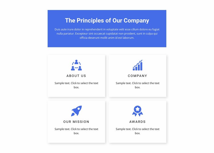 Work principles Homepage Design