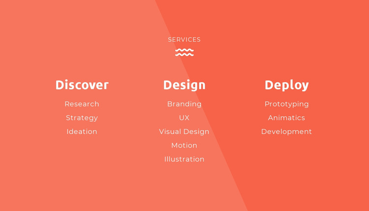 Discover, design, deploy HTML Template