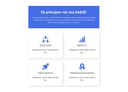 Sjabloon Voor Bestemmingspagina'S Voor Werkprincipes