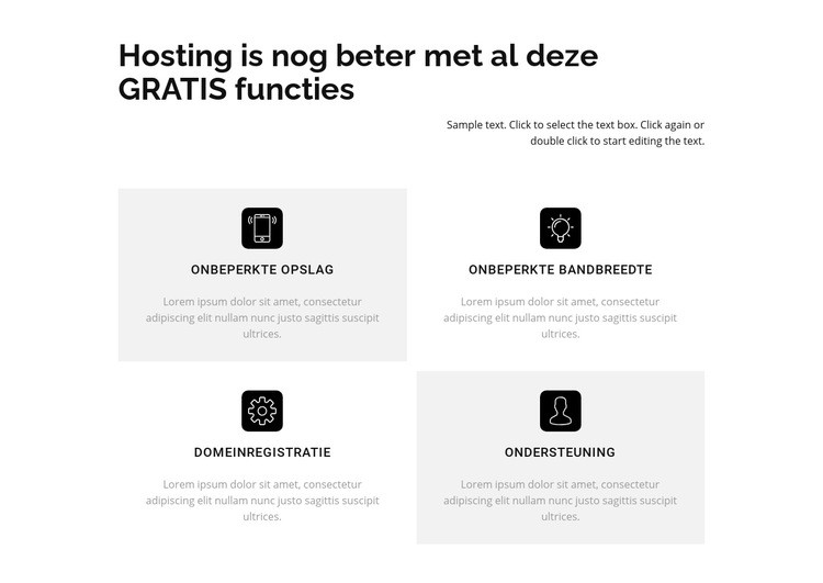 Gratis functies Website mockup