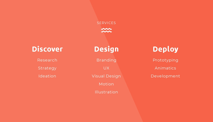 Discover, design, deploy One Page Template