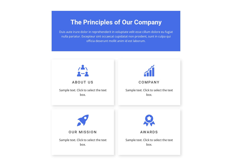 Work principles One Page Template