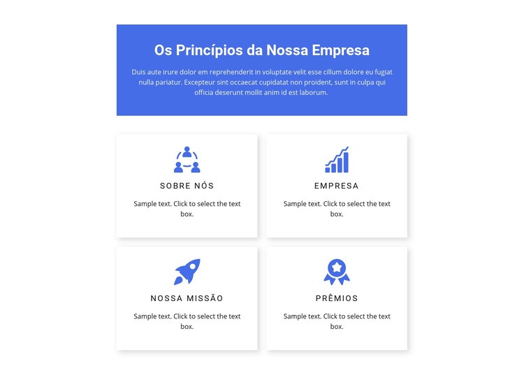 Princípios de trabalho Design do site