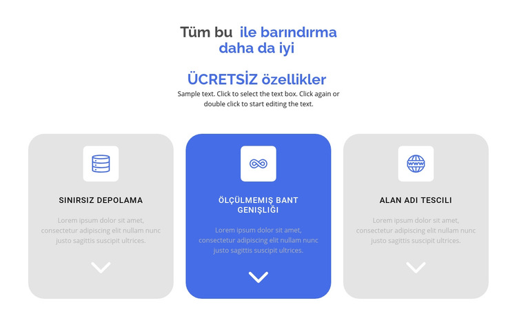 Yeni ücretsiz özellikler Web Sitesi Şablonu