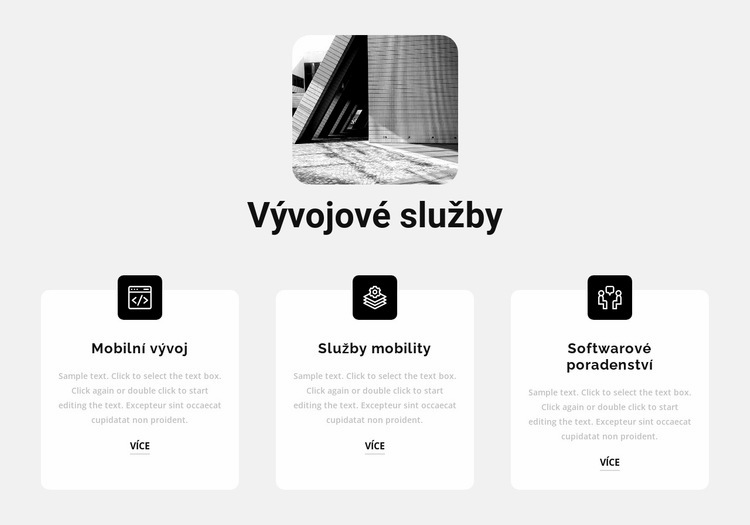 Nové vývojové služby Šablona CSS