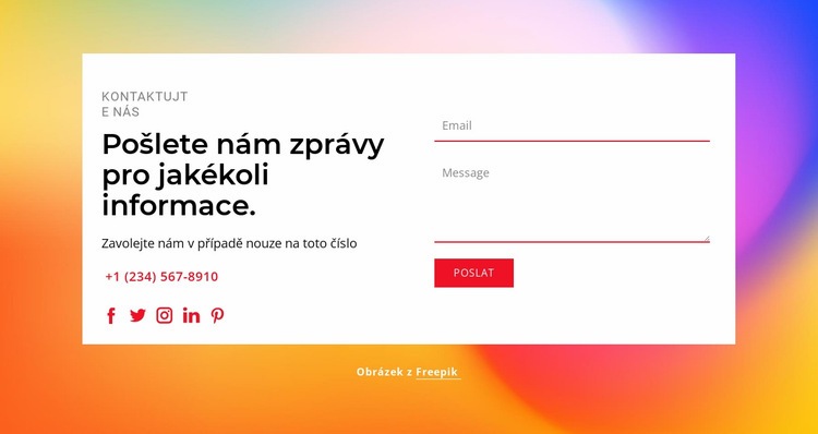 Pošlete nám zprávy Šablona CSS