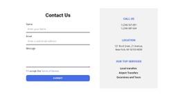 Page Website For Contact Form And Contacts