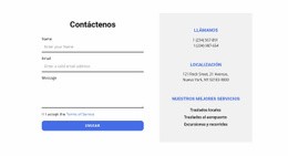 Formulario De Contacto Y Contactos - Hermosa Maqueta De Sitio Web